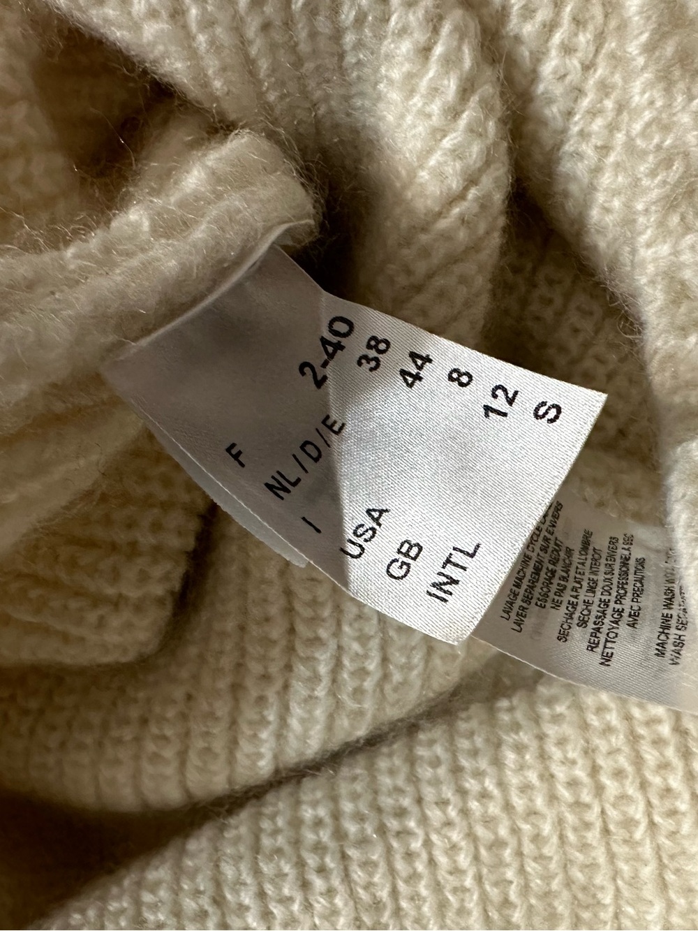 Saint James cream  v-neck  knit sweater - Picture 4 of 7